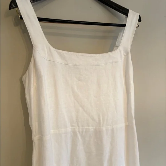 Abercrombie and Fitch Stretch Linen Blend White dress size large - Picture 6 of 11